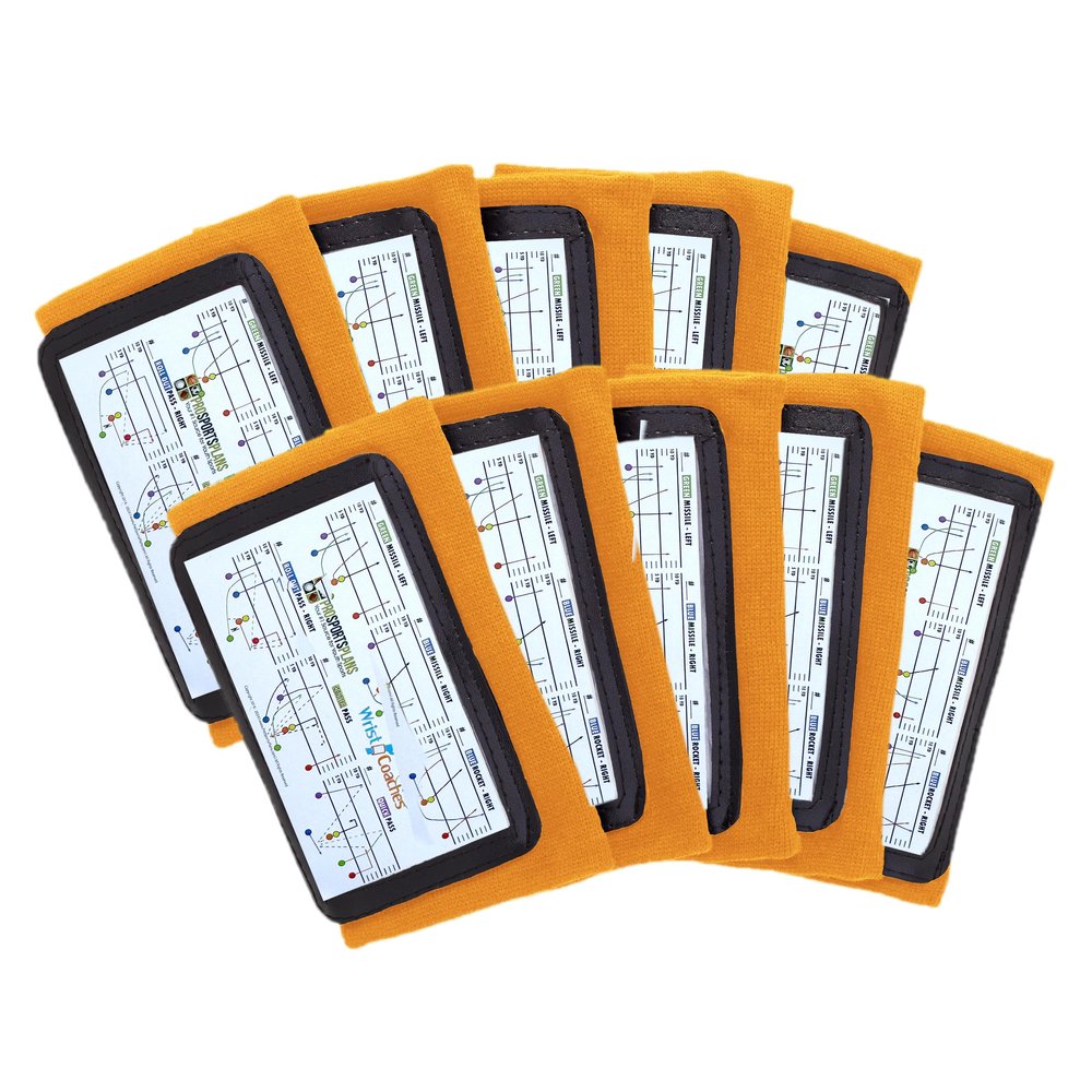 10-Pack Football Play Wristbands - Youth Quarterback Gear - Wristband Playbook - Softball Wristbands for Signs