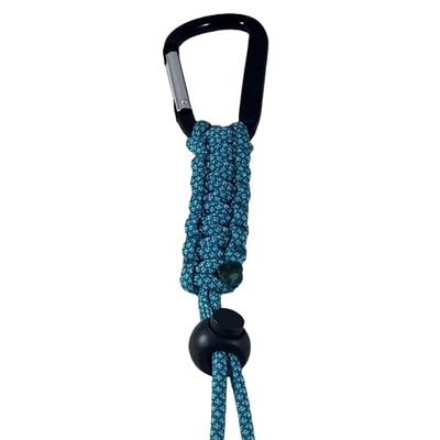 Handmade Water Bottle Sling Holder Carrier Strap Handle Paracord Cobra Knot Carabiner Lightweight Convenient Portable Hands Free by KNOTS SO FAST (TURQUOISE D)