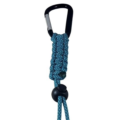 Handmade Water Bottle Sling Holder Carrier Strap Handle Paracord Cobra Knot Carabiner Lightweight Convenient Portable Hands Free by KNOTS SO FAST (TURQUOISE D)