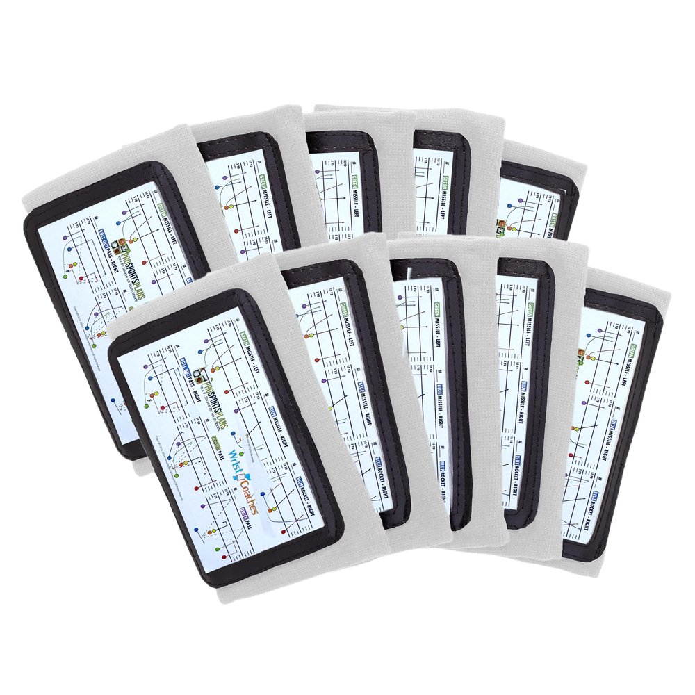 10-Pack Football Play Wristbands - Youth Quarterback Gear - Wristband Playbook - Softball Wristbands for Signs