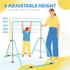 Qaba Folding Gymnastics Bar for Kids with Shock Absorption, Adjustable Gymnastics Horizontal Bar, Gymnastics Kip Bar for Home Use, Green view 3