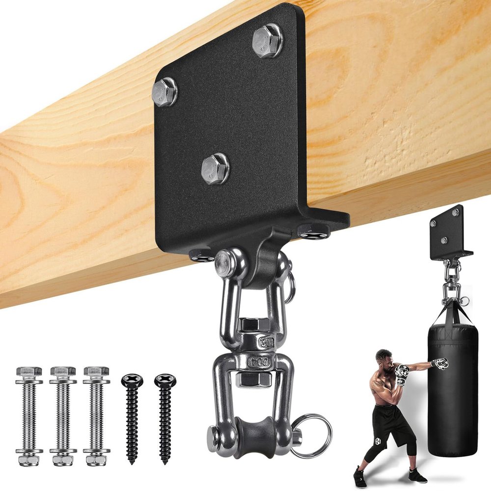 BeneLabel Punching Bag Hanger 1000 LB Capacity 360 Rotatio Heavy Bag Mount Beam Hanger Bracket for Boxing Bags Heavy Bags Hanging Kit for Muay Thai Training