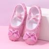 Ballet Shoes for Girls, Dance Flat Practice Slippers Split Soft Leather Flat Sole Yoga Gymnastics Shoes (B, 2.5 Big Kids) view 2