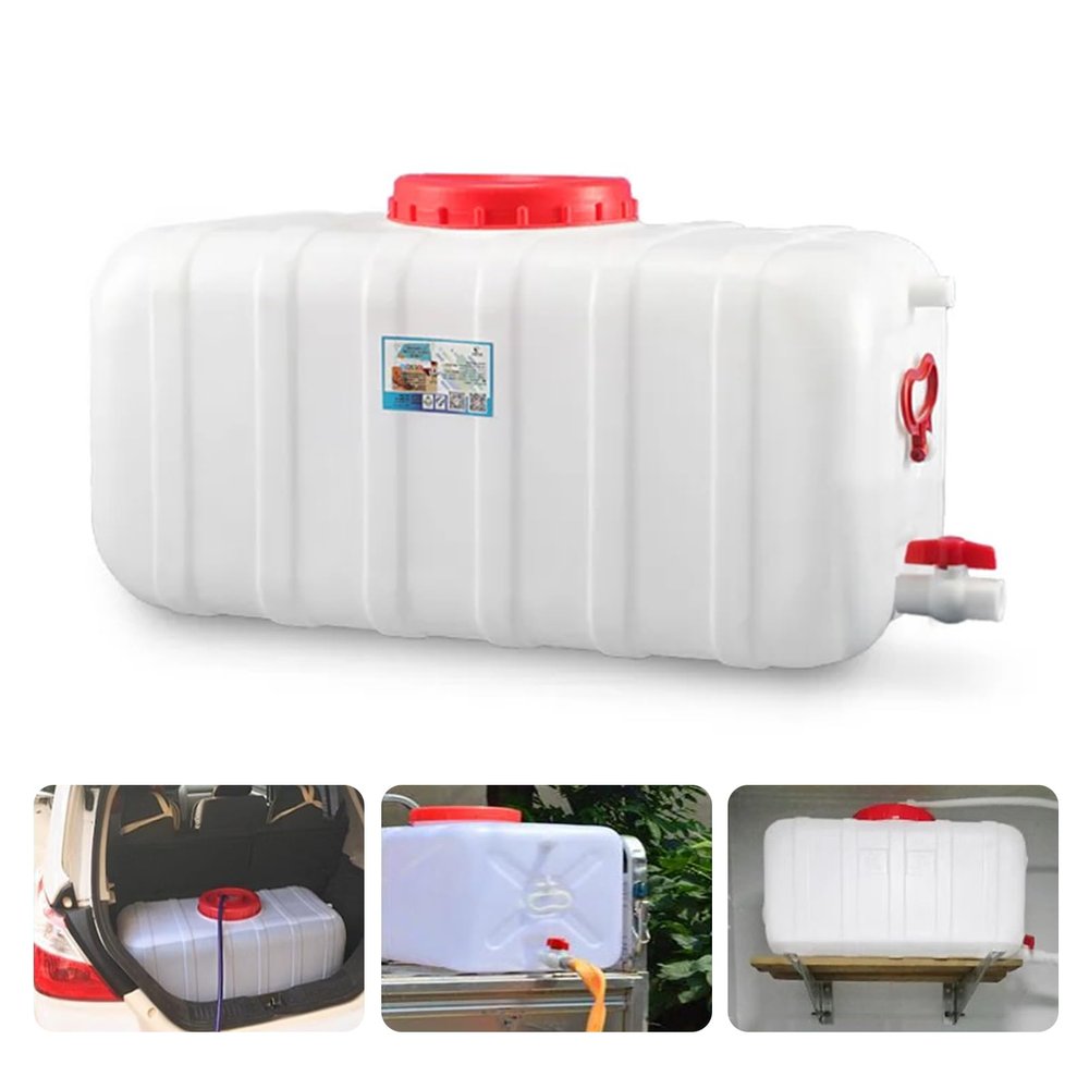 Heavy Duty Water Container Plastic Water Storage Carrier with Tap 50l 80l 110l 200l Water Tank Water Bottle Dispenser for Camping Caravan Hiking Outdoor(Size:110L)
