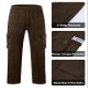 Men's Cargo Sweatpants Casual Fleece Joggers Loose Fit Open Bottom Athletic Pants for Men with Pockets Brown XXL view 4