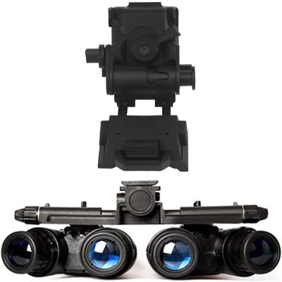 GPNVG 18 Night Vision Goggles Dummy Model with NVG Mount for PVS15/PVS18, Four-Tube Binocular Night Vision for Tactical Helmet NVG Mount, Cosplay Prop, CS Game,No Function (Black)