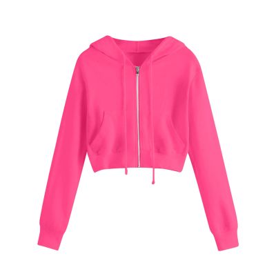 NineFit Basics Hoodies for Women White Cropped Zip Up Hoodie Trendy Teen Girls Crop Top Jackets Casual Cute Cropped Hooded Jacket, Large, A#01red