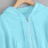 NineFit Basics Hoodies for Women White Cropped Zip Up Hoodie Trendy Teen Girls Crop Top Jackets Casual Cute Cropped Hooded Jacket, X-Large, Blue view 2