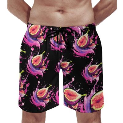 Fig Fruit Men's Swim Trunks Summer Beach Shorts Casual Board Shorts Golf Shorts M