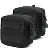 2 Pack Mini Tactical Molle Compact Ammo Pouch - General Purpose Admin Pouches Small Admin Molle Pouches EDC Tool GP Pouch Bag Horizontal Utility Multi-Purpose Waist Belt Bag(Black) view 1