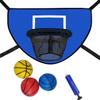 LEADWIN Trampoline Basketball Hoop with Pump and Mini Ball, Waterproof, Soft Materials, Easy to Assemble, Sturdy for Dunk Fit, All Ages, Blue view 1