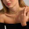 ASCOMY Layered Necklaces for Women Gold Necklace 14K Gold Plated Pendant Necklace Layered Mariner Choker Flat Paperclip CZ Cross Necklace Gold Layered Necklaces Set Simple Necklaces for Women view 4