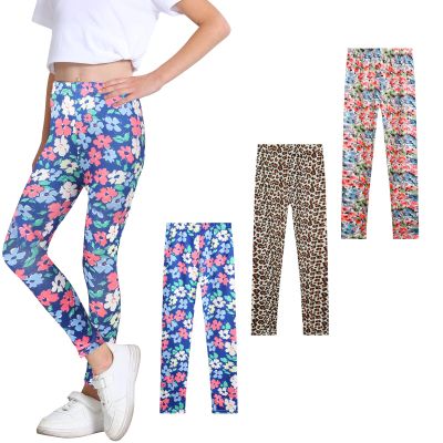 boruizhen 3 Pack Girls Printed Leggings Yoga Pants Leggings for Kids 2-12 Years