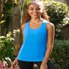 RUNNING GIRL Workout Tank Tops with Built in Bras for Women,Compression Shirt Strappy Back Athletic Yoga Tops (BX2696 Bright Blue.XL) view 2