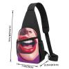Crossbody Sling Backpack Sling Bag for Men Women Cross Chest Bag Shoulder Bag Comic Mouth Travel Hiking Daypack view 3