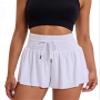 Gyozelem Women Flowy Athletic Shorts High Waisted Gym Yoga Workout Running Tennis Skort with Pockets Cute Summer Clothes XL White view 2