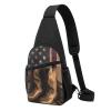 HJBNW Crossbody Sling Backpack Sling Bag for Men Women Cross Chest Bag Shoulder Bag American Flag with Cowboy Boots Travel Hiking Daypack view 1