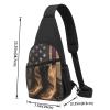HJBNW Crossbody Sling Backpack Sling Bag for Men Women Cross Chest Bag Shoulder Bag American Flag with Cowboy Boots Travel Hiking Daypack view 3