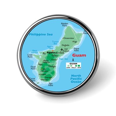 Maps of Guam Badge Lapel Pin Badge Clothes Backpack Hat Decoration