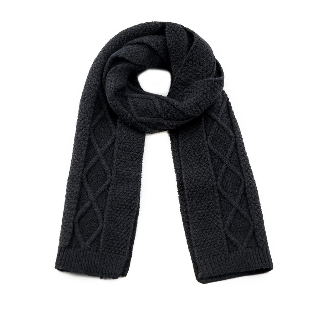 YATANAM Toddler Scarf Warm Knit Kids Neck Warmer Soft Stretch Baby Winter Scarves for Boys Girls (C-black)