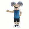 rushopn Charming Blue Vest Ram Mascot Costume - Ideal for Sports Teams, Schools, and Community Events view 2