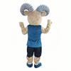 rushopn Charming Blue Vest Ram Mascot Costume - Ideal for Sports Teams, Schools, and Community Events view 3