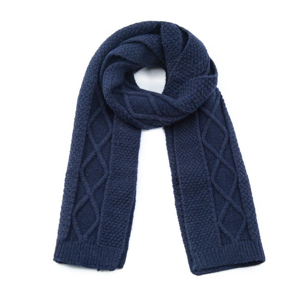 YATANAM Toddler Scarf Warm Knit Kids Neck Warmer Soft Stretch Baby Winter Scarves for Boys Girls (C-navy)