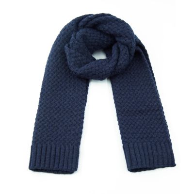 YATANAM Toddler Scarf Warm Knit Kids Neck Warmer Soft Stretch Baby Winter Scarves for Boys Girls (B-navy)