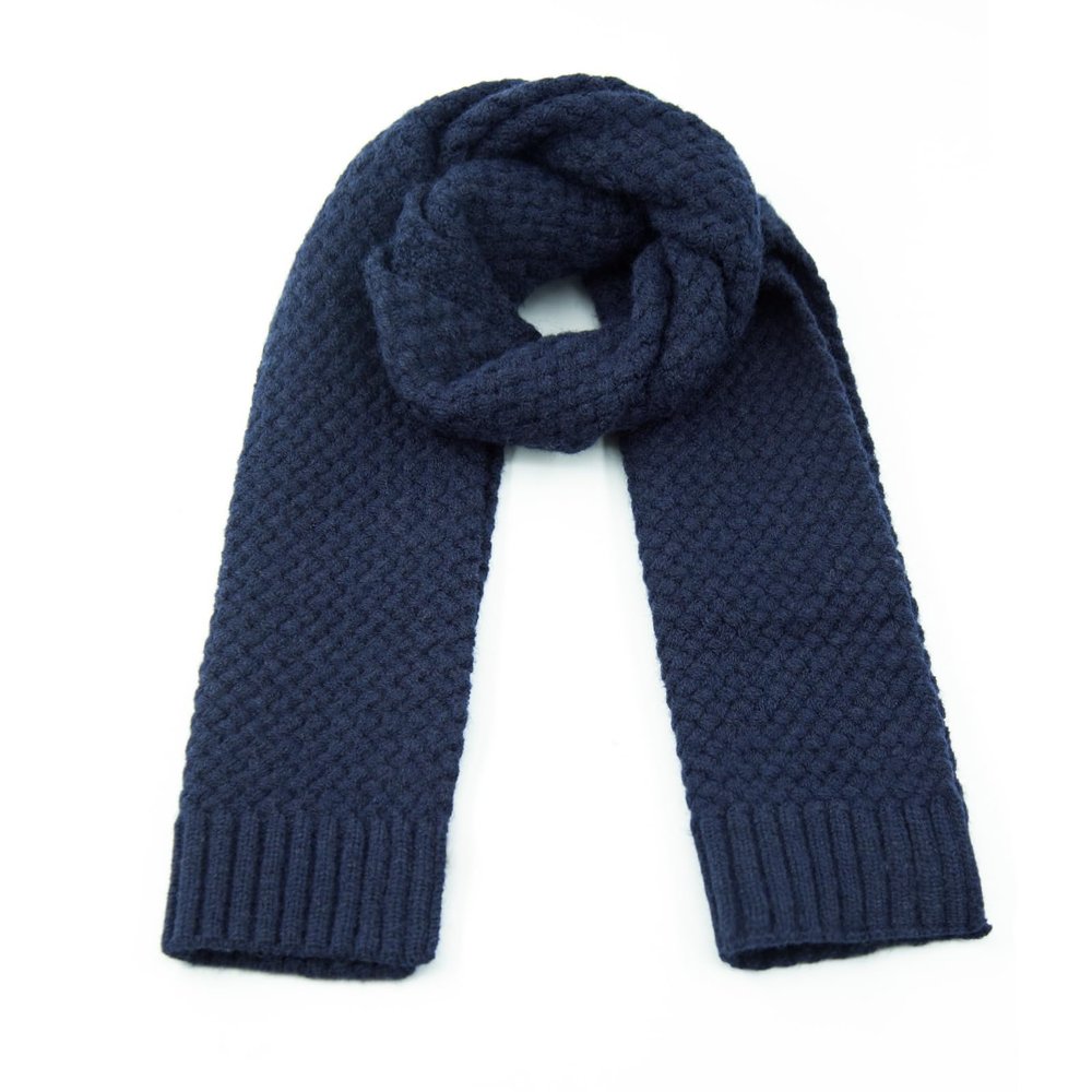 YATANAM Toddler Scarf Warm Knit Kids Neck Warmer Soft Stretch Baby Winter Scarves for Boys Girls (B-navy)
