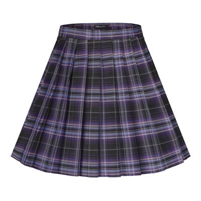 Urban CoCo Women's Uniforms Plaid Pleated Mini Skirt (#9, XL)