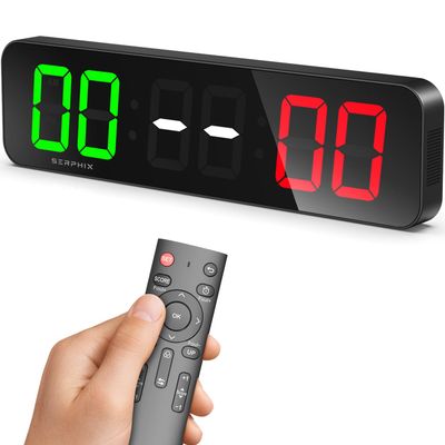 SERPHIX 15.2" Large Digital Scoreboard, Variable LED Color, Timer Clock, Tabletop Electronic Scoreboard with Remote, Score Keeper for Games/Corn Hole/Volleyball/Table Tennis Sports
