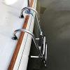 4/5/6 Steps Yacht Folding Boat Ladder Stainless Steel Marine Ladders Folding Dock Ladder, Boarding Ship Deck Stern Side Ladder, Inboard Swim Platform view 3