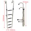 Yacht Folding Boat Ladder, 4/5/6 Steps Stainless Steel Marine Ladders Folding Dock Ladder, Boarding Ship Deck Stern Side Ladder, Inboard Swim Platform view 2