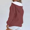 Plus Size Hoodies for Women,Zip Up Hoodie Women 2025 Fall Fashion Outfits Casual Jackets Winter Clothes Oversized Sweatshirt for WomensX-Large,Reds view 3