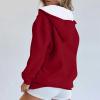 Basic Sweatshirts for Women,Zip Up Hoodie Women 2025 Fall Fashion Outfits Casual Jackets Winter Clothes Oversized Sweatshirt for WomensX-Large,Reds view 3