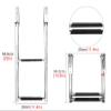 2 Step Swim Step Ladder, Folding Removable Telescopic Marine Drop Boat Ladder, Dock/Outboard/Fishing Boat/Bass Boat Ladder, Stainless Steel view 4