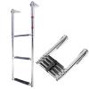 Boat Telescoping Swim Ladder 2/3/4 Step Folding, Stainless Steel Extendable Under Platform Dock Ladders with Retaining Strap, Pontoon Boat Ladder for Marine Yacht/Swimming Pool view 1