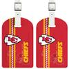 AYYQHC 2 Pack Leather Football Sport Fan Luggage Tag for SuitcaseRed Yellow Design Travel Suitcase Tag with Privacy Flap Address Labels view 1