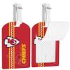 AYYQHC 2 Pack Leather Football Sport Fan Luggage Tag for SuitcaseRed Yellow Design Travel Suitcase Tag with Privacy Flap Address Labels view 2