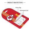 AYYQHC 2 Pack Leather Football Sport Fan Luggage Tag for SuitcaseRed Yellow Design Travel Suitcase Tag with Privacy Flap Address Labels view 3