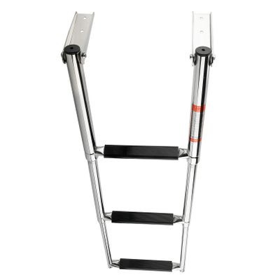 3 Step Telescoping Boat Ladder Stainless Marine Ladder Telescoping Drop Ladder with Non-slip Step,600 Pound Capacity,for Lake,Marine Boarding,Pool