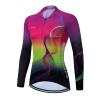 Women's Long Sleeve Cycling Jersey, Quick Dry Bike Top with Reflective Strip, Zipper and Pockets (US, Alpha, Small, Regular, Regular, HMXC020) view 1