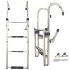 4/5/6 Steps Yacht Folding Boat Ladder Stainless Steel Marine Ladders Folding Dock Ladder, Boarding Ship Deck Stern Side Ladder, Inboard Swim Platform view 1