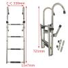 4/5/6 Steps Yacht Folding Boat Ladder Stainless Steel Marine Ladders Folding Dock Ladder, Boarding Ship Deck Stern Side Ladder, Inboard Swim Platform view 2