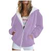 Hoodies for Women Y2K,Zip Up Hoodie Women 2025 Fall Fashion Outfits Casual Jackets Winter Clothes Oversized Sweatshirt for WomensSmall,Purples view 1