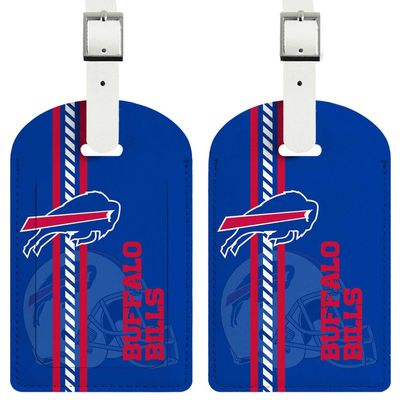AYYQHC 2 Pack Leather Football Sport Fan Luggage Tag for SuitcaseRed Blue Design Travel Suitcase Tag with Privacy Flap Address Labels