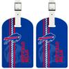 AYYQHC 2 Pack Leather Football Sport Fan Luggage Tag for SuitcaseRed Blue Design Travel Suitcase Tag with Privacy Flap Address Labels view 1