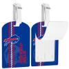 AYYQHC 2 Pack Leather Football Sport Fan Luggage Tag for SuitcaseRed Blue Design Travel Suitcase Tag with Privacy Flap Address Labels view 2