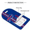 AYYQHC 2 Pack Leather Football Sport Fan Luggage Tag for SuitcaseRed Blue Design Travel Suitcase Tag with Privacy Flap Address Labels view 3