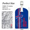 AYYQHC 2 Pack Leather Football Sport Fan Luggage Tag for SuitcaseRed Blue Design Travel Suitcase Tag with Privacy Flap Address Labels view 4